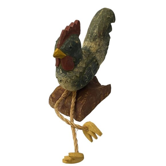 JAMES HADDON COLLECTION Wooden Rooster French Country Hen Rustic Kitchen 8.75" - Picture 6 of 12